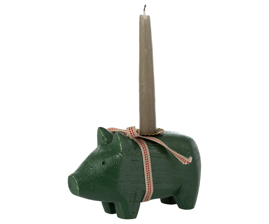 Schwein dunkelgrün, Kerzenhalter von Maileg Klein
