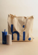 Lade das Bild in den Galerie-Viewer, Design Letters &quot;hi&quot; Travel Bag Natur/ Kobaltblau
